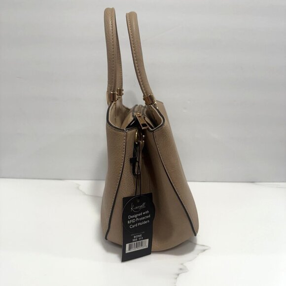 K. Carroll Crossbody Top Handle Convertible Purse RFID Bone Animal Print Lining - Picture 13 of 13